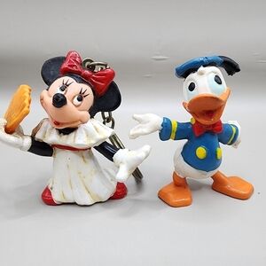 Vintage Donald Duck Minnie Mouse 2" PVC Figures Plastic Disney Applause
